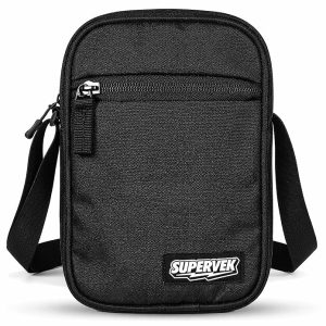Supervek Sling Bag For Man – Travel Water Resistant Crossbody Mobile Sling Bag For Men And Women with Adjustable Strap, Travel Sling Mini Bag for Passport, Phone, Wallet & Daily Essentials, Black